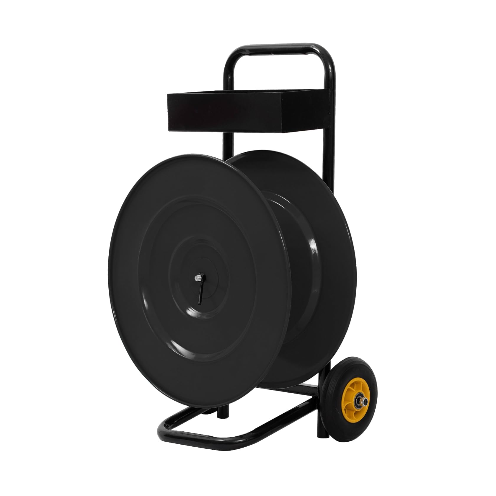 Hymula Heavy Duty Strapping Dispenser Cart with Wheels, Portable Banding Trolley with Built-in Tray, Ideal for Packaging Poly/Plastic Steel/Fiber