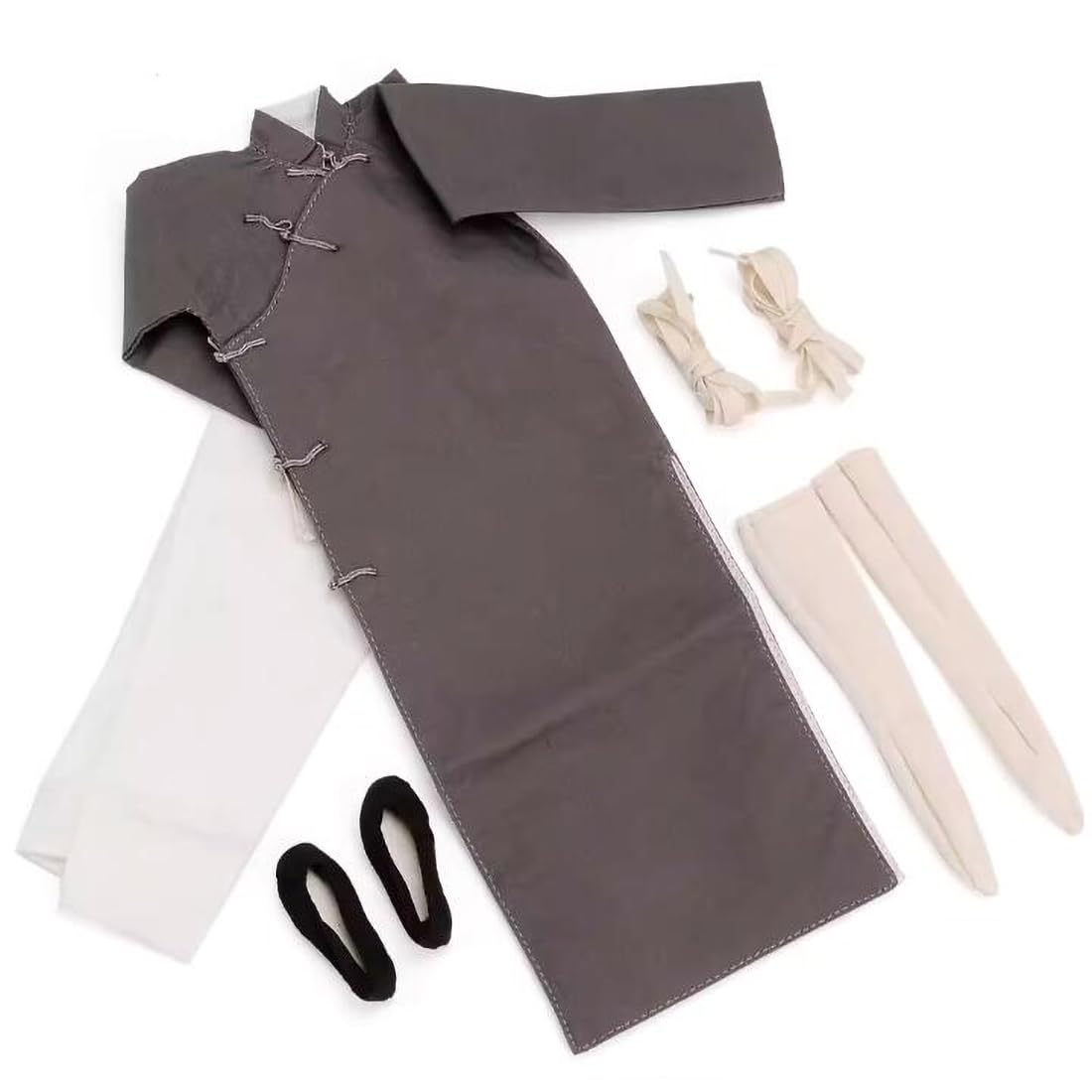 Cheongsam pour Homme AMITD 1/6 : vêtement traditionnel chinois gris de 30 cm pour action figure