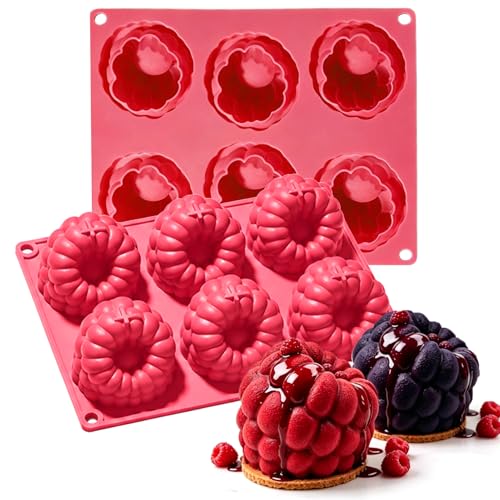 Raspberry Silicone Molds for Mousse Cake, 12-Cavity 3D Fruit Mold for Baking Pastry, Chocolate, Pudding, Ice Cream, Jelly & Dessert, Cake Decoration Supplies