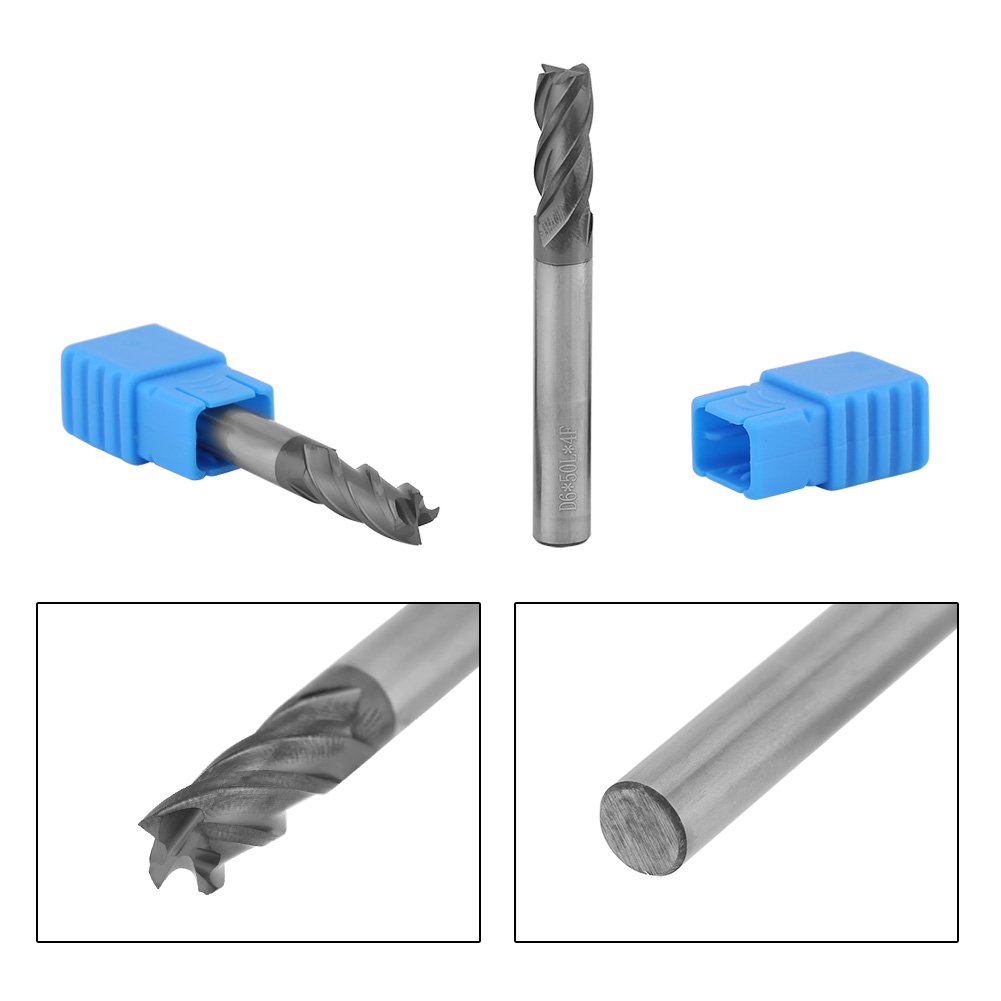4 Punte Per Frese Ad Alta Velocità, Fresa Diritta in Carburo Di Tungsteno, Frese Per Metallo Professionali, Fresa Per Metalli Duri, Confezione 5, 6mm*50