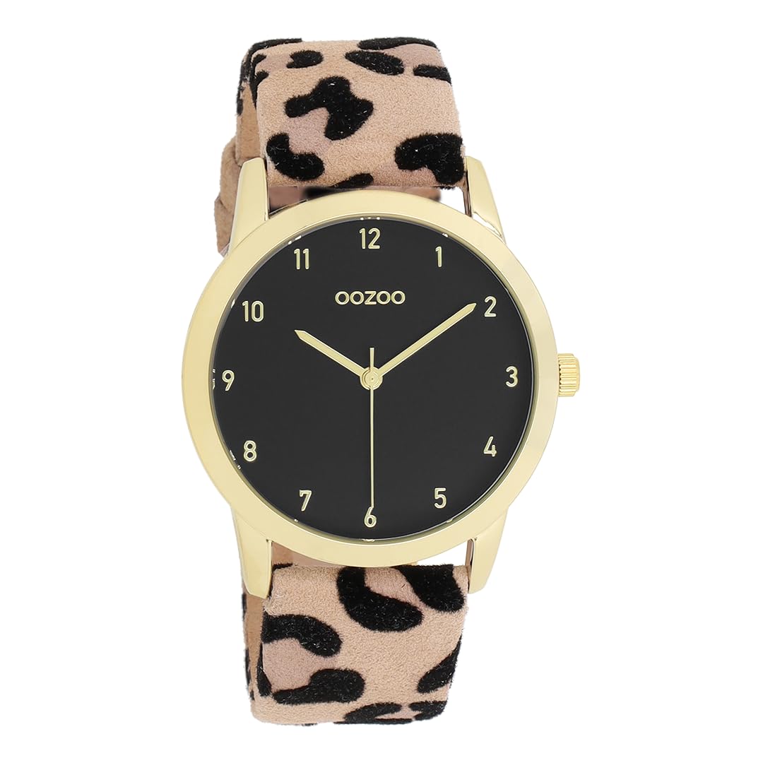 OOZOO Unisex Uhr Leopard/Schwarz Produktbeschreibung