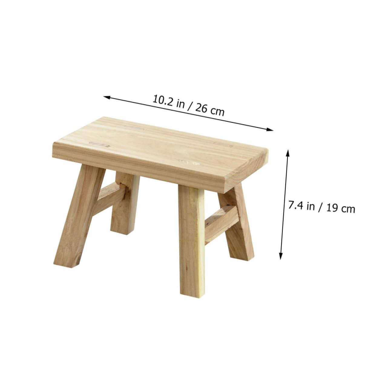 Alipis Retro Style Long Wooden Stool Boys and Girls's Bathroom Kitchen Step Stool Safe