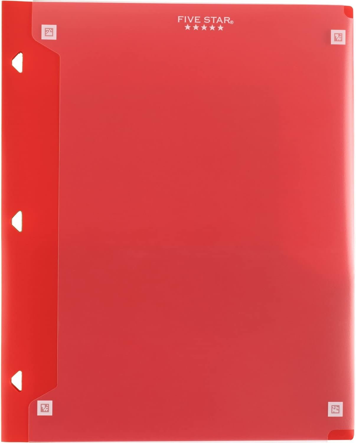 Five Star Pocket Folder + Study App, 4 Pack, 2 Pocket Folder, Customizable Cover, Fits 3 Ring Binder, Black, Pacific Blue, Fire Red, Forest Green (330092A-ECM)