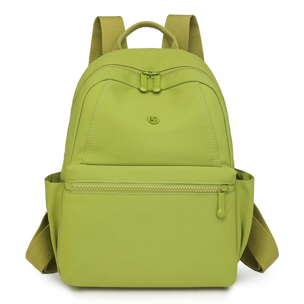 YUESITE Klein Rucksack Damen Elegant Leichter Tagesrucksack Grün | Diebstahlschutz, Wasserabweisend, Cityrucksack, Casual Daypack, für Alltag, Schule und Reisen
