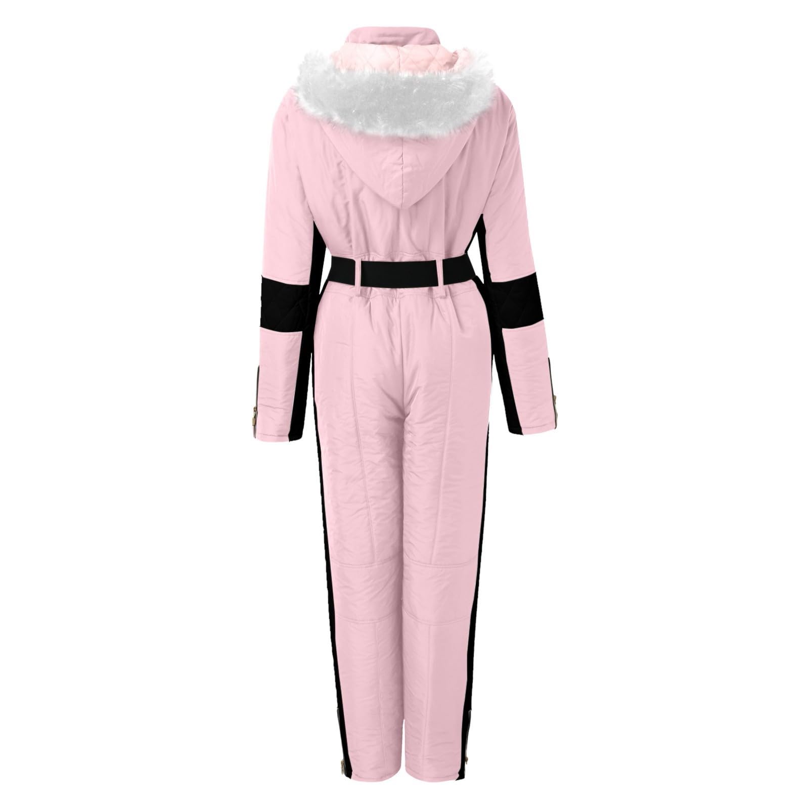 Skianzug Einteiliger, Skioverall Winter, Warme Schnee Skifahren, Damen Schneeanzug, Warme wasserdicht Schneejacke, Sätze Outdoor Jumpsuit, Langer Overall mit Kapuze, Reißverschluss Skianzüge