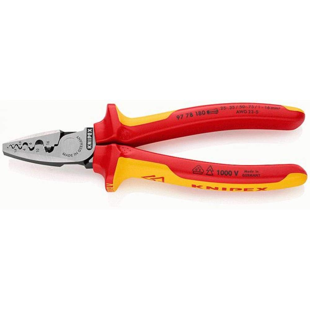 Knipex 97 78 180 Crimping Pliers for end sleeves 0,25-16mm with