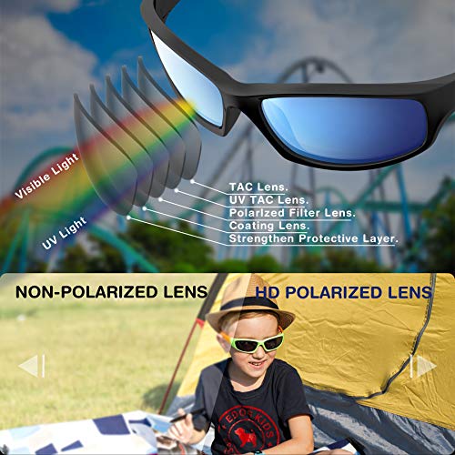 image for RIVBOS Kids Sunglasses Boys with Strap Polarized Rubber Flexible Shade
