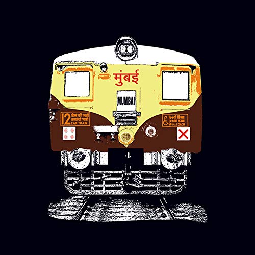 Image of Mumbai Train Unisex Men /Women Regular Fit Cotton Black T-Shirt