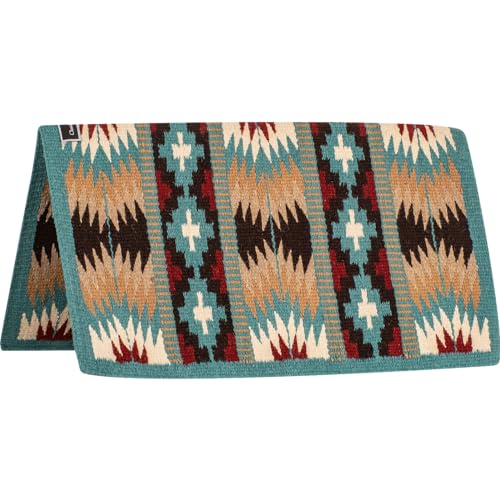 Classic Equine Woven Wool 34x38 Saddle Blanket Malibubluetan 34in x 38in