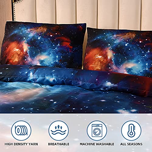Btargot 3 Piece 3D Galaxy Comforter Twin(66X90Lnch), 3 Pieces(1 Galaxy Comforter, 2 Pillowcase), Universe Nebula Outer Space Comforter, Microfiber Bedding Set For Boys Kids #TOP1