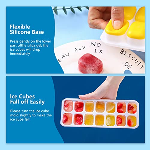 Image of MARKWELL Ice Cube Tray, 2 Pack, 28 Ice Cubes, Easy Release Silicone, Ice Cube Tray, BPA Free and LFGB Certified, Stackable, for Freezer, Baby Porridge, Whisky