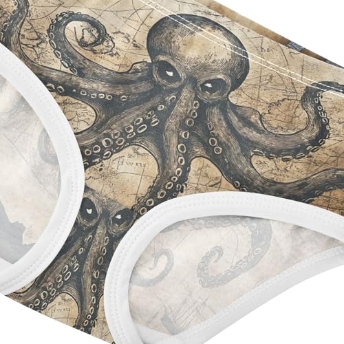 Vintage Octopus Map Toddler Girls's Underwear 2T 202c02304
