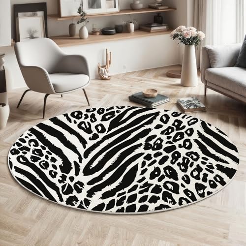 Tapis imprimé léopard et zèbre pour salon chaleureux devant cheminée - 4