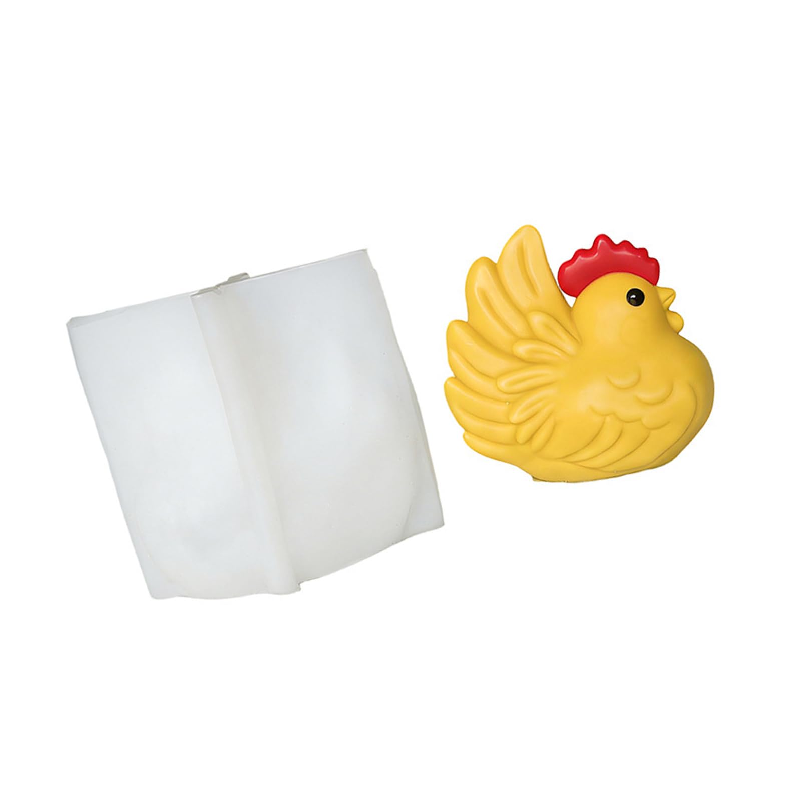 Mekalero 3D Rooster Figure Silicone Molds for Soap Gypsum Statue Home Decoration Epoxy Resin Project Cast Chanticleer