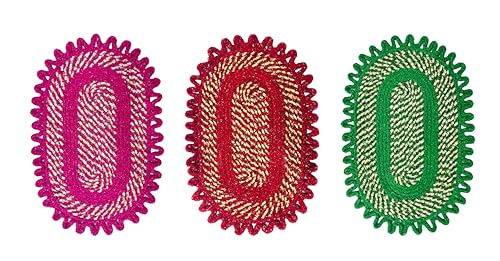 Image of Cotton Doormat for Home |Handmade Cotton Doormat | Quick Dry, Washable Door Mat for Home, Bathroom & Bedroom (40x60 cm, Pink-Red-Green)