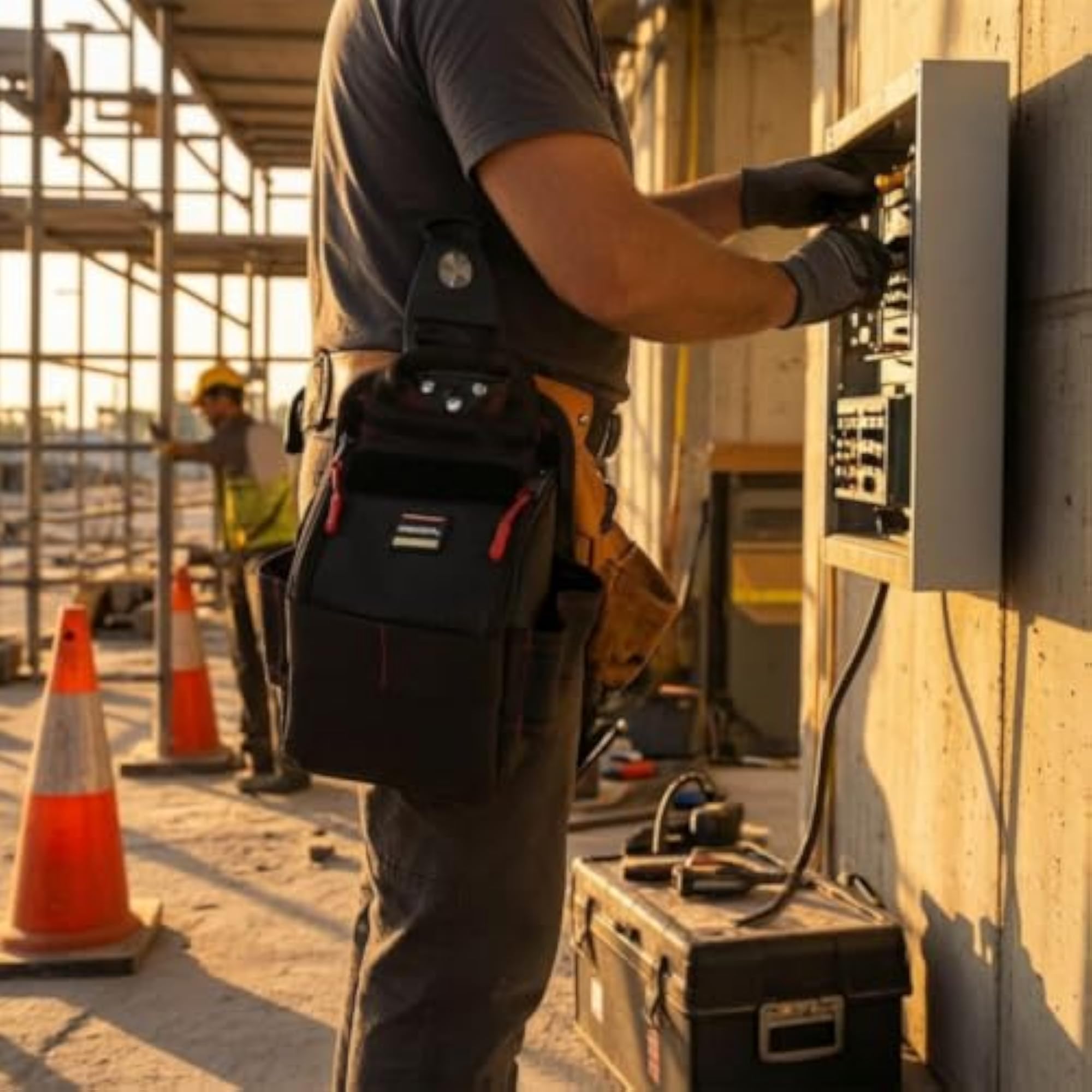 Hands-Free Electrician Tool Pouch, Portable Design