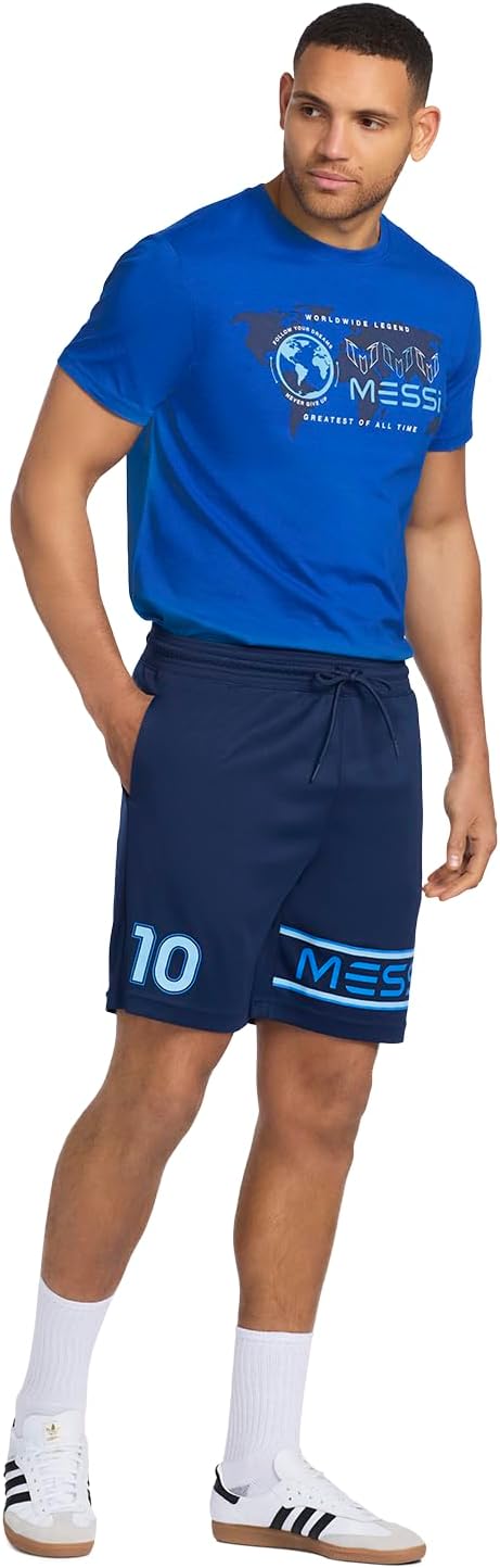 Messi Mens Lifestyle Barz Shorts with Drawstring, Comfortable Fit, 100% Polyester - Image 2
