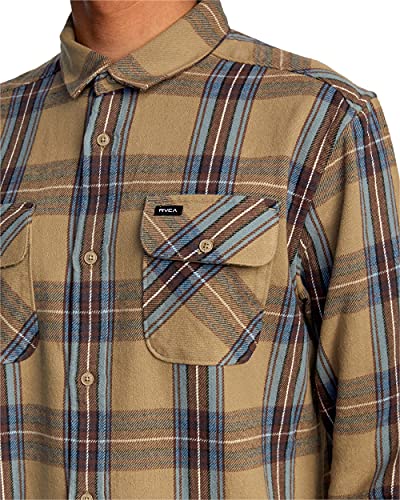 RVCA Men's Standard Fit Long Sleeve Button Up Flannel Shirt3