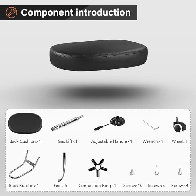 Silla De Oficina Giratoria Sin Apoyabrazos Con Altura Ajusta miniatura 7