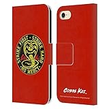 Head Hülle Designs Offizielle Cobra Kai Strike Logo Grafiken Leder-Wallet-Hülle Kompatibel mit Apple iPhone 7/8 / SE 2020 und 2022