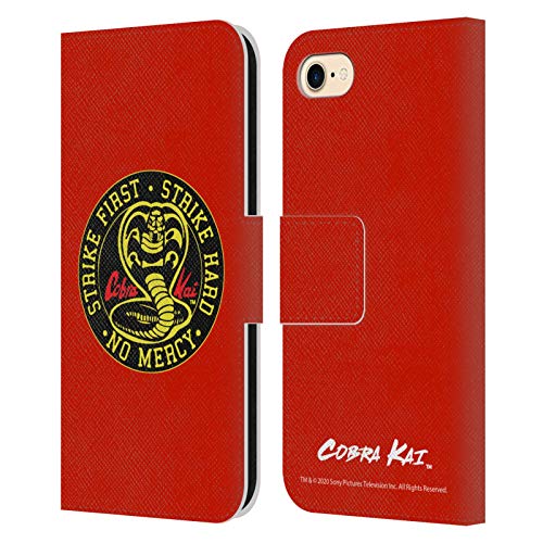 Head Hülle Designs Offizielle Cobra Kai Strike Logo Grafiken Leder-Wallet-Hülle Kompatibel mit Apple iPhone 7/8 / SE 2020 und 2022