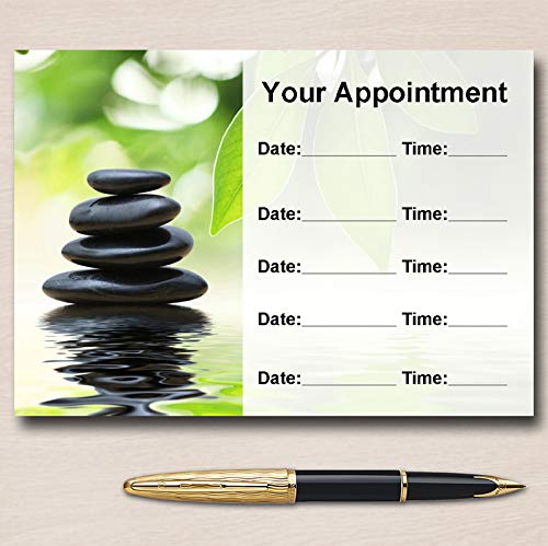 Beauty Salon Spa Treatment Massage Black Stones Personalized Appointment Cards