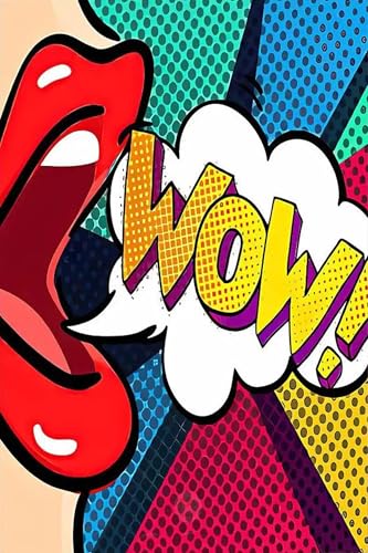 XZSFD NBGEA Póster de Roy Lichtenstein Modern Color Comics Lienzo Pintura 《¡Wow!》De Roy Lichtenstein Arte Mural Colecciona Grabados para Decoración del Hogar 40x60cm Sin enmarcar