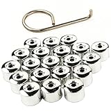 Easy Link 20x Radschraubenkappen 17 mm Chrom Radmutternkappen Universal für Auto Anti-Diebstahl Sperrschraubenkappe Kappen Abdeckungen Abdeckkappen für Schrauben