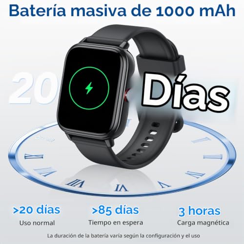 1.83″HD Reloj Inteligente Hombre Mujer, Smartwatch con Llamadas Bluetooth 3