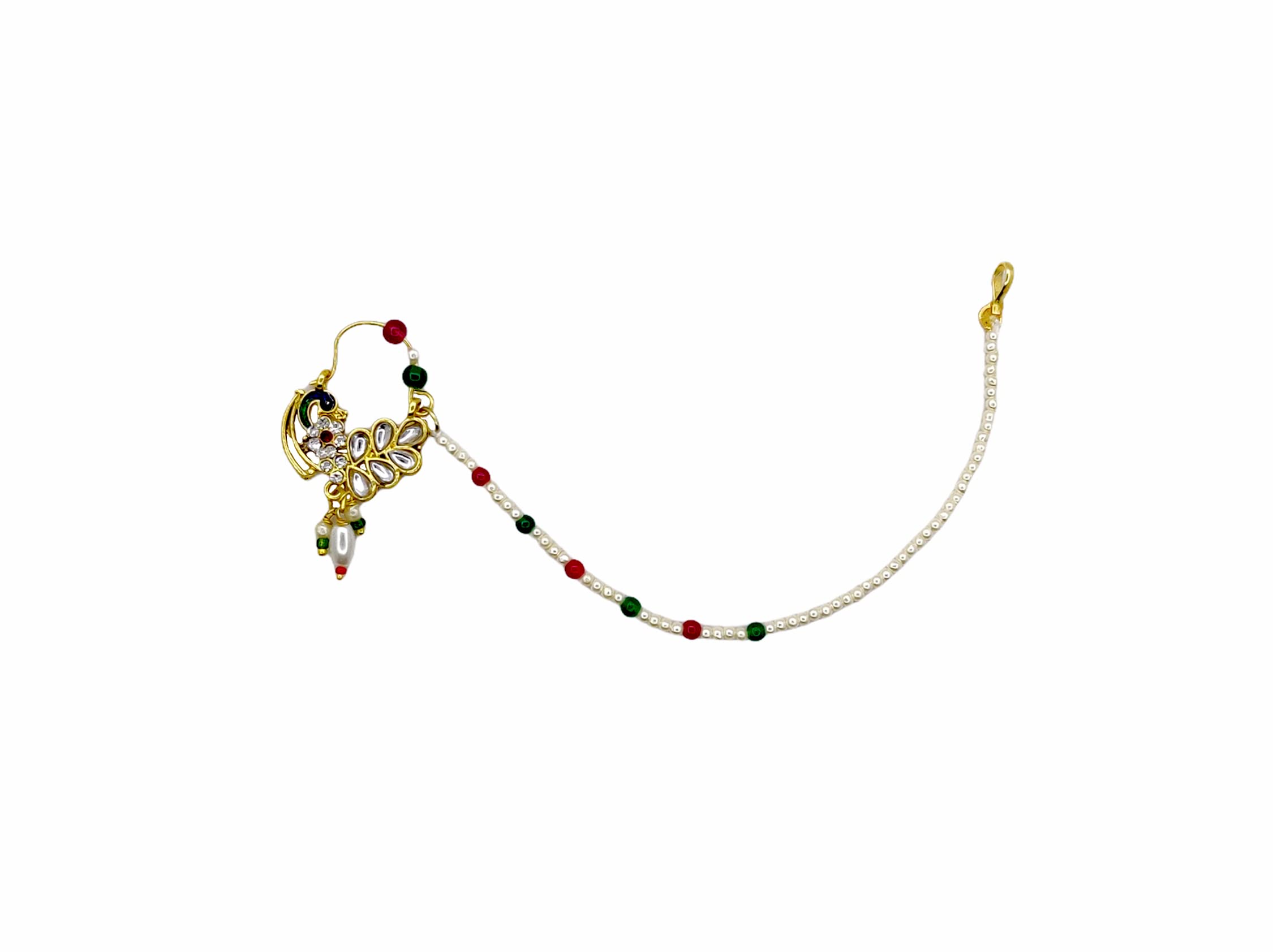 SheCARIO Traditional Nose Ring | Adjustable Ethnic Nath | Nathni | Clip On Nose Pin Without Piercing with Long Chain for Women & Girls (B0BFDQJXQ2) Amazon Price History, Amazon Price Tracker