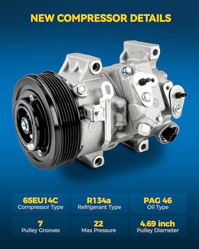 Image of PHILTOP 68328 NEW Air Conditioner AC Compressor with Clutch for Toyota Corolla 2009 2010 1.8L, Matrix 2009 2010 2012 1.8L, Scion xD 2008-2014,8831002370 Air Conditioning Compressor