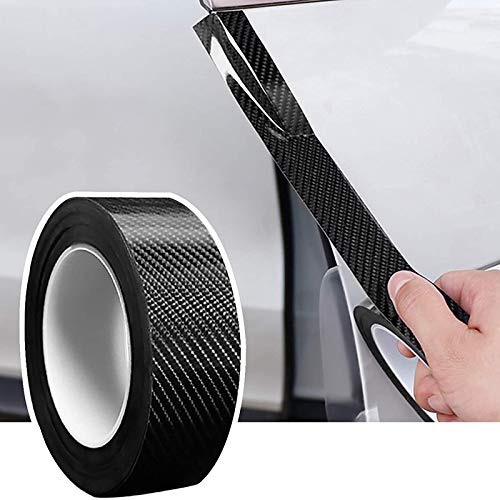 Adhesivo Protector De Cantos De Puerta De Fibra De Carbono 5D (5cm X 10m) | Antiarañazos Para Coches, SUV Y Furgonetas