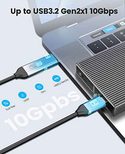 Image of ORICO Dual M.2 NVMe SSD Enclosure, USB C to M2 Adapter for M Key PCIe 2230 /2242 /2260 /2280 M.2 SSDs,Tool-Free Installation Aluminum M.2 Reader Support Trim and UASP up to 2x4TB-BM2-2N