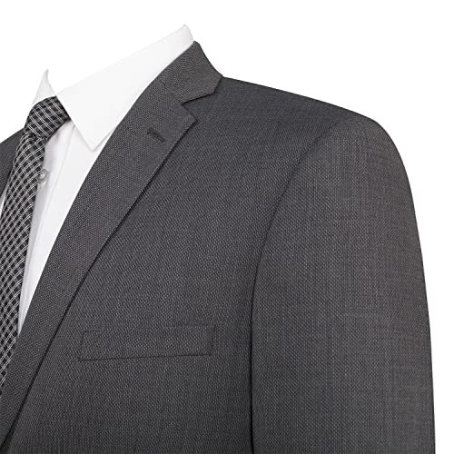 Mens Suit 2 Piece Slim Fit Wool Blend Business Casual Jacket Blazer and Pants Set3