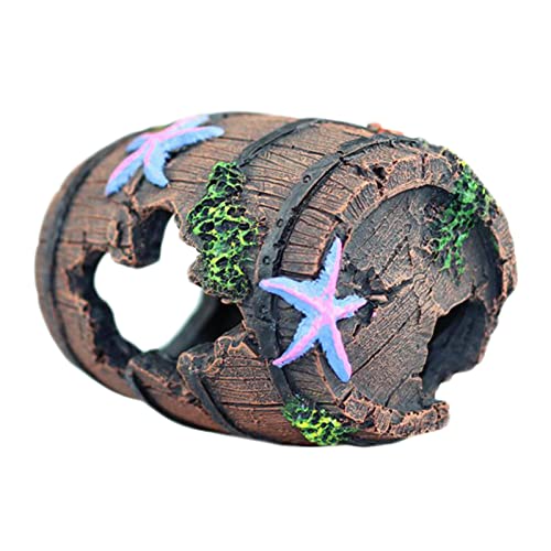 Fish - Barril roto multifuncional para acuario, accesorios perfectos para decoraciones de acuarios, decoraciones de peceras y terrarios