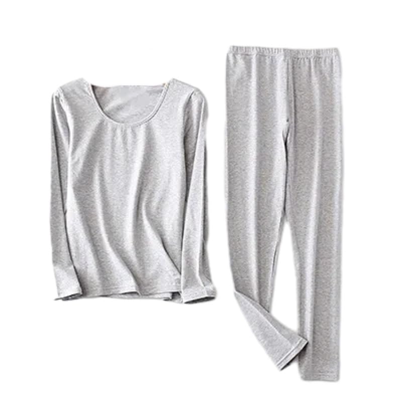 OFFSUM Ropa Interior Térmica Mujer - Traje De Lencería Cálido De Invierno, Pantalones Largos De Talla Grande, Tops, Conjunto De Dos Piezas, Ropa De Descanso Fina Y Suave, Ropa Sencilla Y Delgada