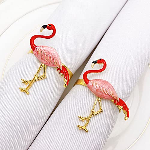 Gold Metal Napkin Rings 8Pcs Flamingo Napkin Holder Dining Table Setting Napkin Rings Buckles For Wedding Christmas Party Banquet Dinner Cloth Towel Serviette Kitchen Accessories Decor #TOP1