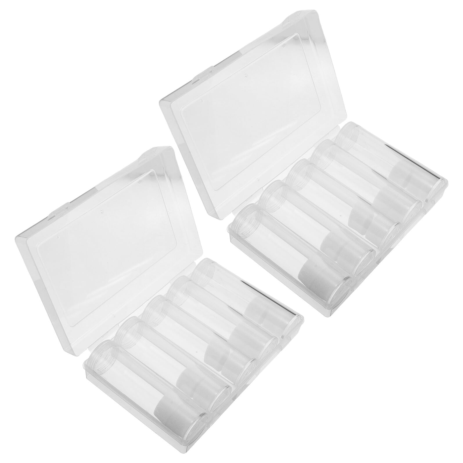 Tubo para guardar monedas cápsulas plástico transparente protectores estuche