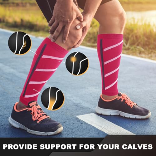 Junely 3 Pairs Calf Compression Sleeve for Men and Women for Support Running Shin Splints Varicose Veins Pain Relief Cycling4