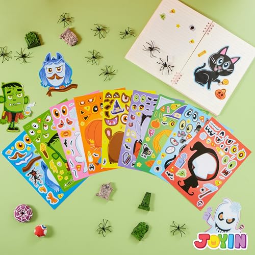 Image of JOYIN 36 Pcs Halloween Make a Face Stickers for Kids, Crafts Party Supplies, Halloween Party Favor, Funny Stickers with 9 Designs, Classroom Art Activities Games Goodies Treats
