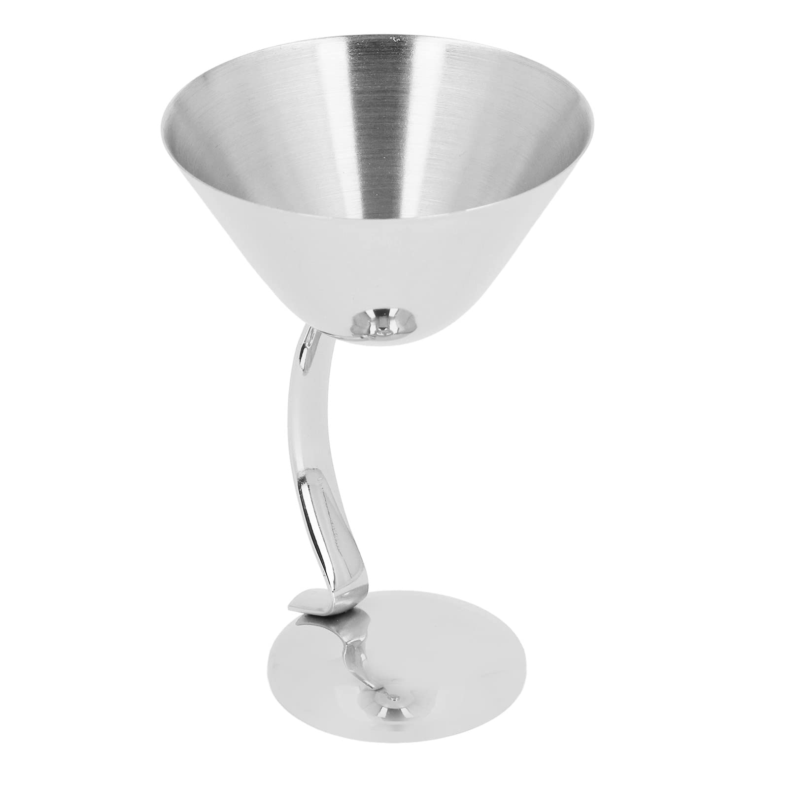 WBTY 150ML Martini Cocktail Glass Stainless Steel Copper Plated Metal Wine Glass Bar Accessories (Silver)
