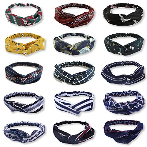 Vetoo Knotted Wide Headbands for Women, 1.2inch Twist Knot Turban Headbands 3 Colors
