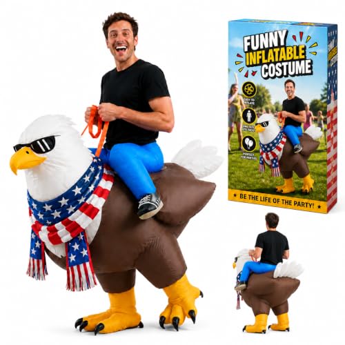 Inflatable Eagle Costume, Halloween Adult Blow Up Bird Bald Eagles Costumes