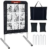 9 Hole Pitching Net with Strike Zone, Baseball Pitching Target, Softball Pitching Net, Portable Pitcher...