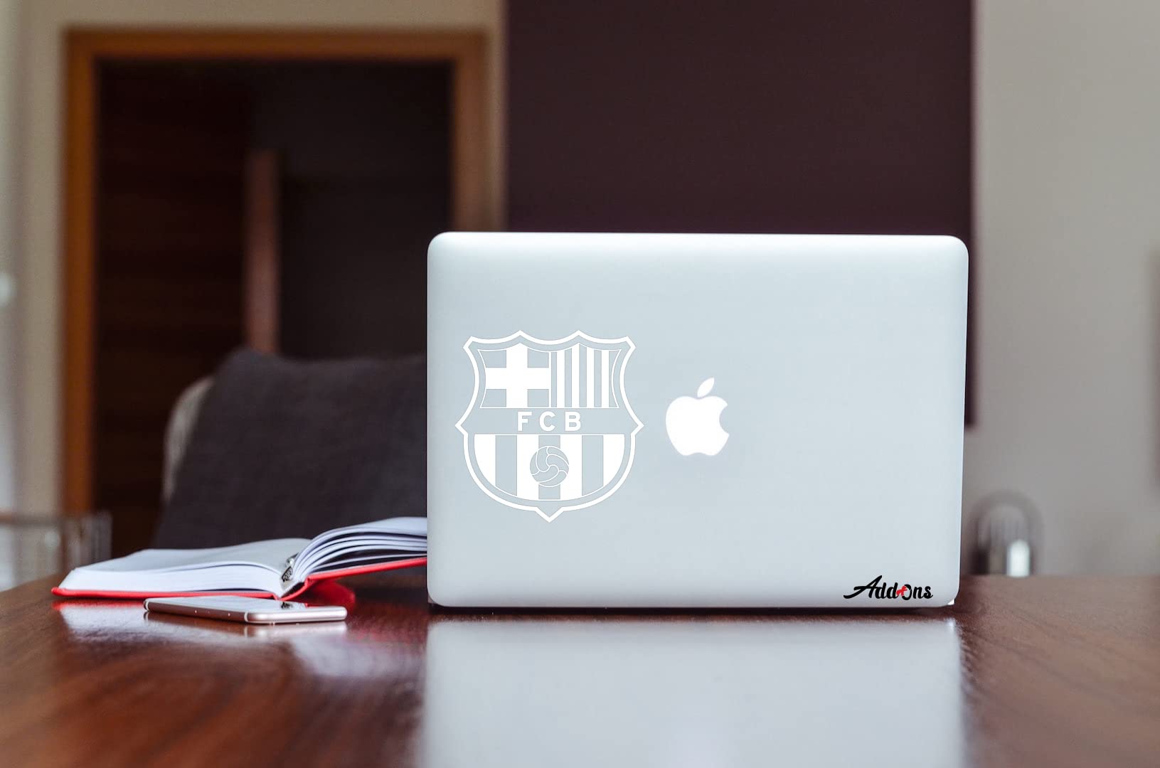 Add-Ons FCB Decal Sticker For Laptop & MacBook (White)