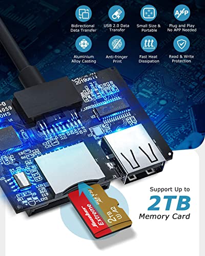 Hicober Usb C To Sd Card Reader, Micro Sd Memory Card Reader, Type C To Sd Card Reader Adapter 2Tb Capacity For Macbook Camera Android Windows Linux And Other Type C Device-Space Grey #TOP2