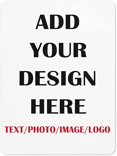 Letrero de hojalata personalizado con texto en inglés "Add Your Text", estilo rústico, vintage, metal, decoración de pared, póster de cocina, póster