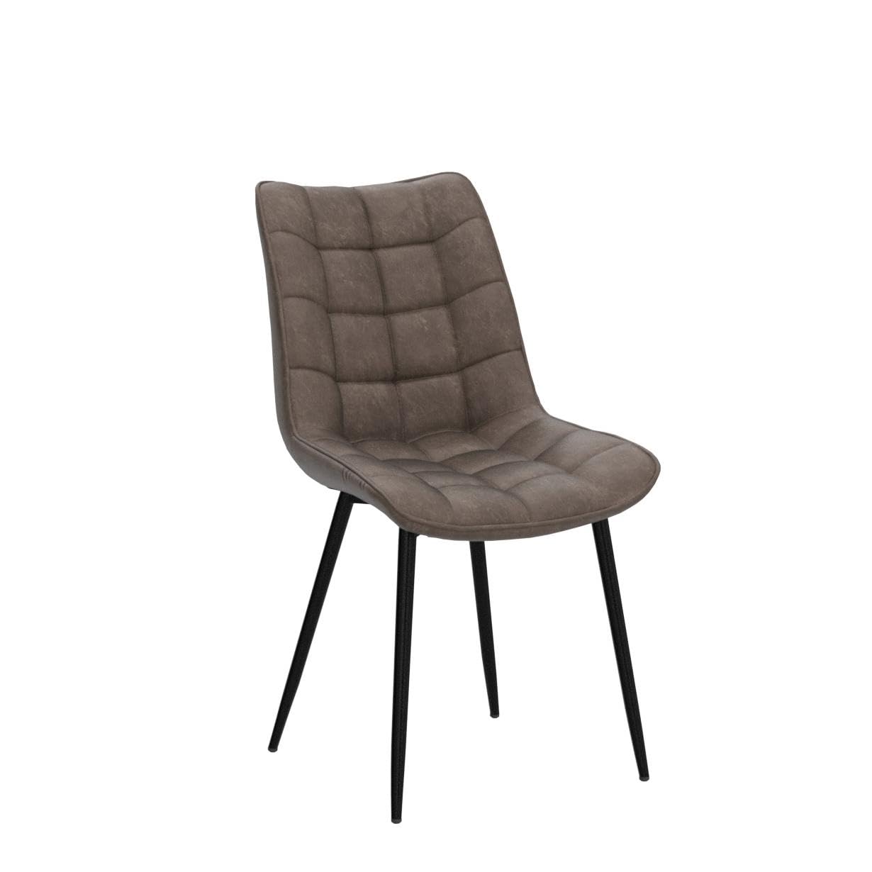 WOLTU Esszimmerstühle 2er Set, für Wohnzimmer Küche Esszimmer, Küchenstühle gepolstert mit Rückenlehne, Sitzfläche aus Kunstleder, mit Metallbeinen, bis 150 kg belastbar, Braun