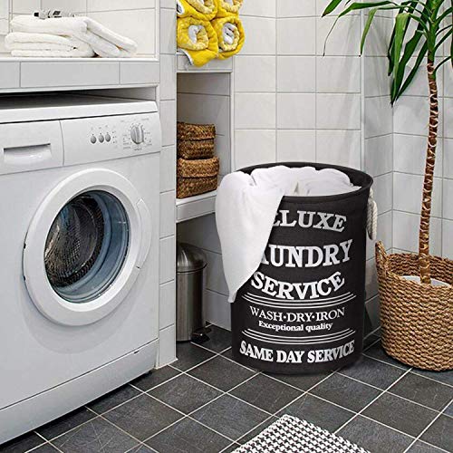 Image of HomeStorie Foldable Laundry Basket with Lid (Drawstring Closure), Large - 60 Litre (AR2290)