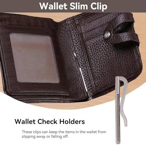 10Pcs Spring Metal Money Clip Insert Bar Replacement Money Clip Card Holder Spring Clip Durable DIY Tool for Bifold Leather Wallet Purse Metal Wallets2